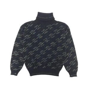 80s metallic design turtleneck sweater 1980s vintage
